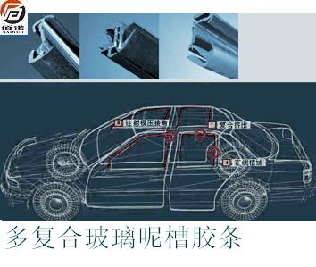 Multiple compound glass mud groove adhesive strip